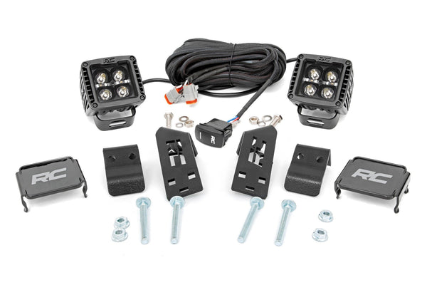 Rough Country - LED Light Kit - In.A In. Pillar Mount - 2 In. Black Pair - Amber DRL - Polaris RZR PRO XP