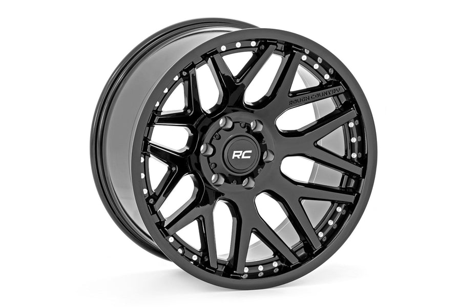 Rough Country - Rough Country 95 Series Wheel/One-Piece/Gloss Black/20x10/6x5.5/-18mm